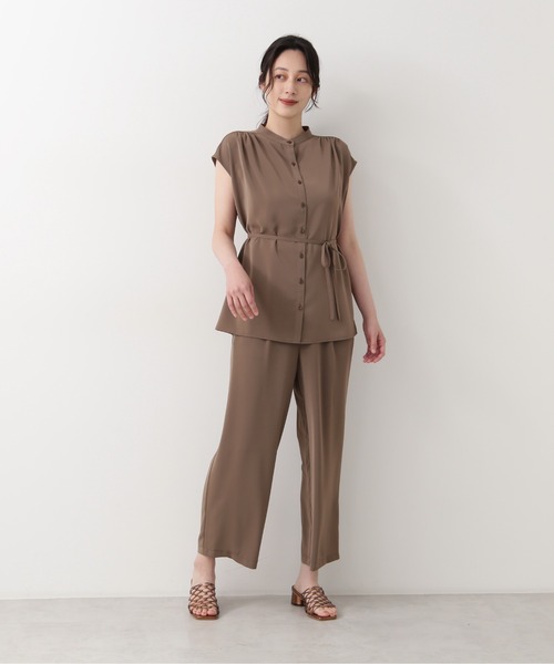 NATURAL BEAUTY BASIC（ナチュラルビューティーベーシック）の「フレンチスリーブチュニック（シャツ/ブラウス・レディース・ブラック/ブラウン/オフホワイト・MEDIUM/SMALL）」の18枚目の写真