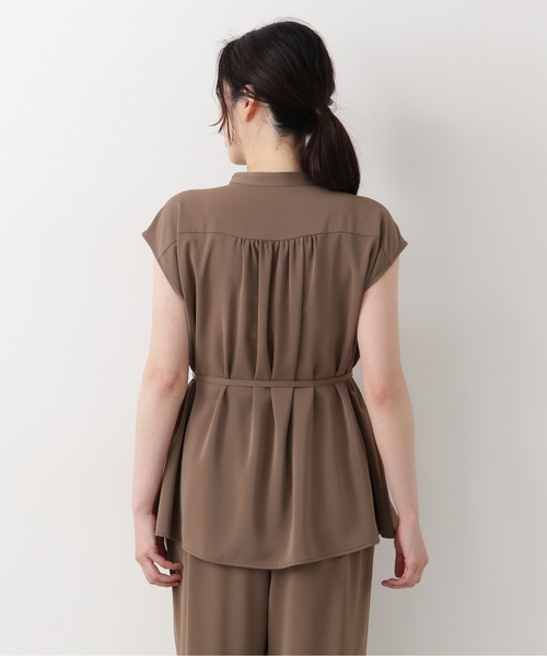 NATURAL BEAUTY BASIC（ナチュラルビューティーベーシック）の「フレンチスリーブチュニック（シャツ/ブラウス・レディース・ブラック/ブラウン/オフホワイト・MEDIUM/SMALL）」の20枚目の写真