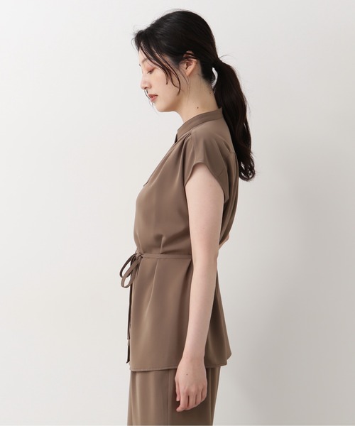 NATURAL BEAUTY BASIC（ナチュラルビューティーベーシック）の「フレンチスリーブチュニック（シャツ/ブラウス・レディース・ブラック/ブラウン/オフホワイト・MEDIUM/SMALL）」の21枚目の写真