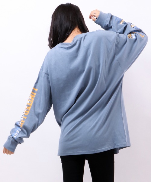 Limited Line Naive Magic(リミテッドラインナイーブマジック)の「天竺スリーブ ウルフプリント 長袖Tシャツ(Tシャツ/カットソー・メンズ・ホワイト/ブラック/ベージュ/ブルー/グリーン/ライトブルーグレー・M/L)」の11枚目の写真