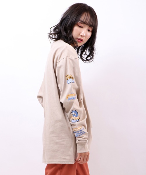 Limited Line Naive Magic(リミテッドラインナイーブマジック)の「天竺スリーブ ウルフプリント 長袖Tシャツ(Tシャツ/カットソー・メンズ・ホワイト/ブラック/ベージュ/ブルー/グリーン/ライトブルーグレー・M/L)」の15枚目の写真