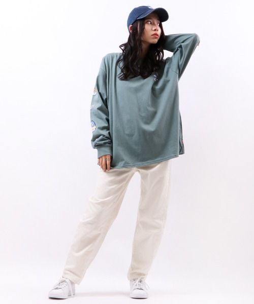 Limited Line Naive Magic(リミテッドラインナイーブマジック)の「天竺スリーブ ウルフプリント 長袖Tシャツ(Tシャツ/カットソー・メンズ・ホワイト/ブラック/ベージュ/ブルー/グリーン/ライトブルーグレー・M/L)」の16枚目の写真