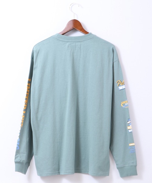 Limited Line Naive Magic(リミテッドラインナイーブマジック)の「天竺スリーブ ウルフプリント 長袖Tシャツ(Tシャツ/カットソー・メンズ・ホワイト/ブラック/ベージュ/ブルー/グリーン/ライトブルーグレー・M/L)」の21枚目の写真