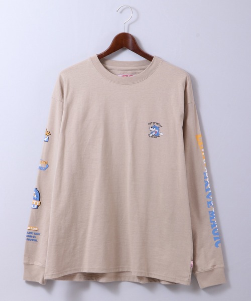Limited Line Naive Magic(リミテッドラインナイーブマジック)の「天竺スリーブ ウルフプリント 長袖Tシャツ(Tシャツ/カットソー・メンズ・ホワイト/ブラック/ベージュ/ブルー/グリーン/ライトブルーグレー・M/L)」の9枚目の写真