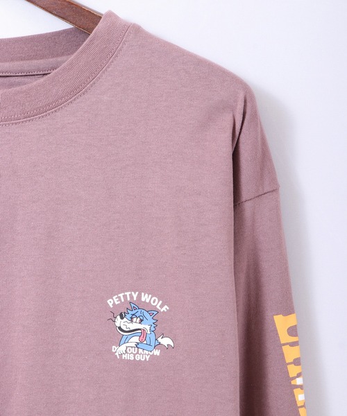 Limited Line Naive Magic(リミテッドラインナイーブマジック)の「天竺スリーブ ウルフプリント 長袖Tシャツ(Tシャツ/カットソー・メンズ・ホワイト/ブラック/ベージュ/ブルー/グリーン/ライトブルーグレー・M/L)」の14枚目の写真