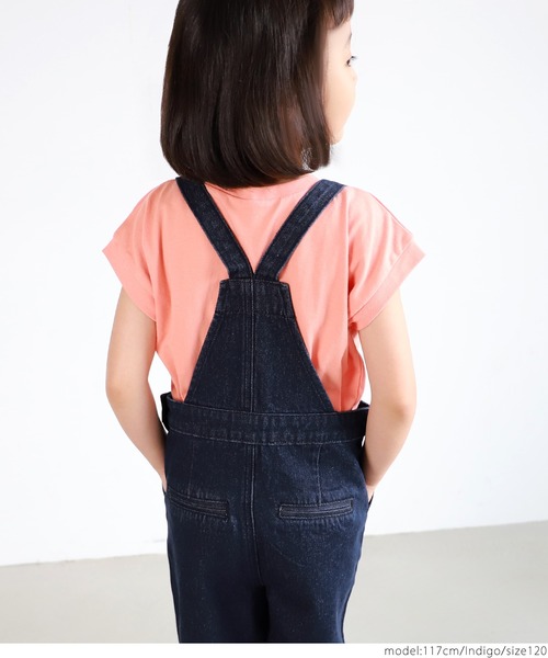 coca(coca)(コカ)の「キッズ 親子お揃いセミワイドデニムベイカーサロペット(サロペット/オーバーオール・キッズ・インディゴブルー・100/110/120/130)」の7枚目の写真