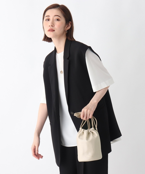 OPAQUE.CLIP（オペークドットクリップ）の「◆カヌレプリーツショルダーバッグ【2WAY】（ショルダーバッグ・レディース・マスタード/オフホワイト/ベージュ・00）」の7枚目の写真