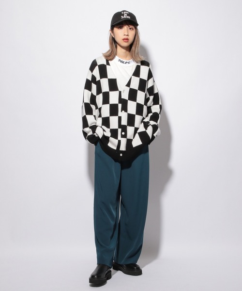 PBLIM（ページボーイリム）の「【PAGEBOYLIM】Vニットカラーカーデ（カーディガン/ボレロ・レディース・ブラック/パープル/レッド/ホワイト系その他・MEDIUM/LARGE）」の8枚目の写真