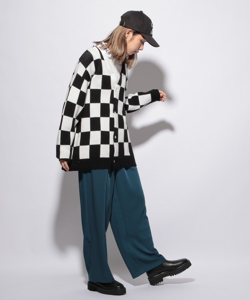 PBLIM（ページボーイリム）の「【PAGEBOYLIM】Vニットカラーカーデ（カーディガン/ボレロ・レディース・ブラック/パープル/レッド/ホワイト系その他・MEDIUM/LARGE）」の9枚目の写真