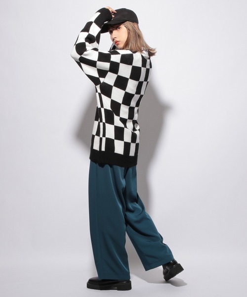 PBLIM（ページボーイリム）の「【PAGEBOYLIM】Vニットカラーカーデ（カーディガン/ボレロ・レディース・ブラック/パープル/レッド/ホワイト系その他・MEDIUM/LARGE）」の10枚目の写真