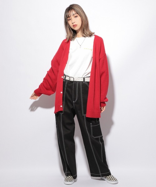 PBLIM（ページボーイリム）の「【PAGEBOYLIM】Vニットカラーカーデ（カーディガン/ボレロ・レディース・ブラック/パープル/レッド/ホワイト系その他・MEDIUM/LARGE）」の18枚目の写真