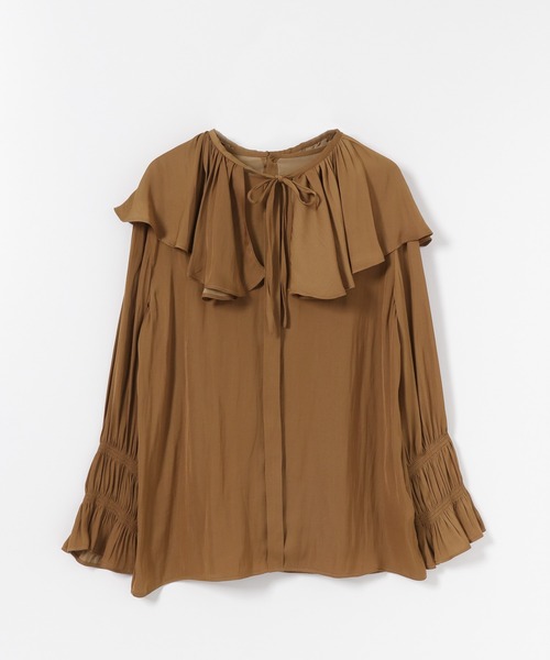 SENSE OF PLACE by URBAN RESEARCH（センスオブプレイスバイアーバンリサーチ）の「フリルカラーブラウス（シャツ/ブラウス・レディース・キャメル/ブラック/アイボリー・ONE）」の15枚目の写真