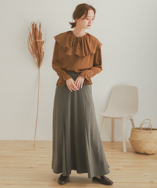 SENSE OF PLACE by URBAN RESEARCH（センスオブプレイスバイアーバンリサーチ）の「フリルカラーブラウス（シャツ/ブラウス・レディース・キャメル/ブラック/アイボリー・ONE）」の13枚目の写真