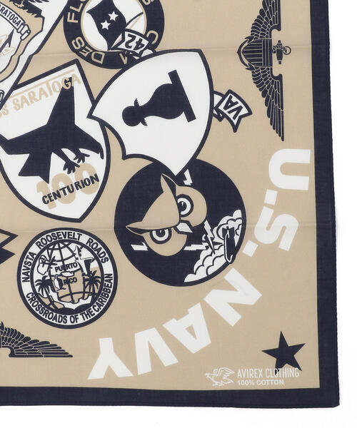 AVIREX(アヴィレックス)の「バンダナ / BANDANA / アヴィレックス / AVIREX(バンダナ/スカーフ・メンズ・カーキ/ブラック/ホワイト/ネイビー・FREE)」の4枚目の写真