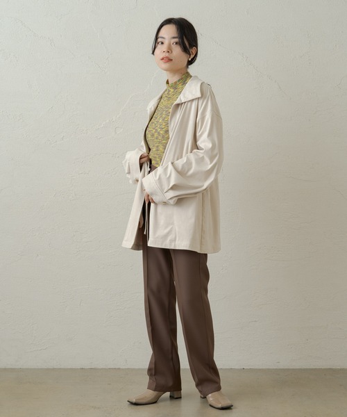 Kastane（カスタネ）の「フェイクスウェード紐付きジャケット（ノーカラージャケット・レディース・サックスブルー/アイボリー・FREE）」の6枚目の写真