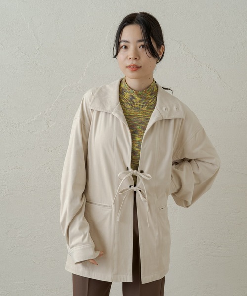 Kastane（カスタネ）の「フェイクスウェード紐付きジャケット（ノーカラージャケット・レディース・サックスブルー/アイボリー・FREE）」の19枚目の写真