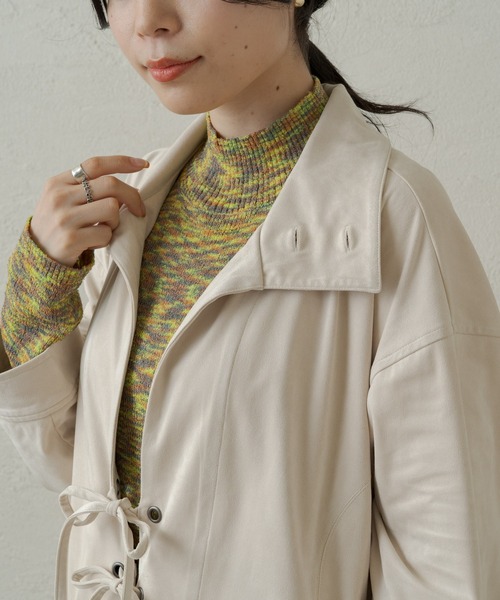 Kastane（カスタネ）の「フェイクスウェード紐付きジャケット（ノーカラージャケット・レディース・サックスブルー/アイボリー・FREE）」の7枚目の写真