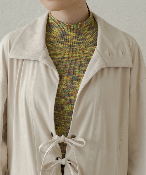 Kastane（カスタネ）の「フェイクスウェード紐付きジャケット（ノーカラージャケット・レディース・サックスブルー/アイボリー・FREE）」の17枚目の写真