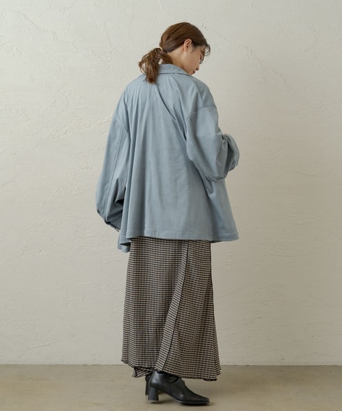 Kastane（カスタネ）の「フェイクスウェード紐付きジャケット（ノーカラージャケット・レディース・サックスブルー/アイボリー・FREE）」の18枚目の写真