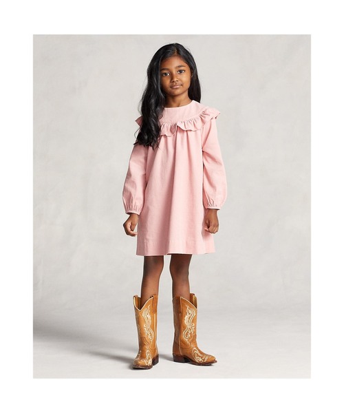 ラッフルド コットン コーデュロイ ドレス