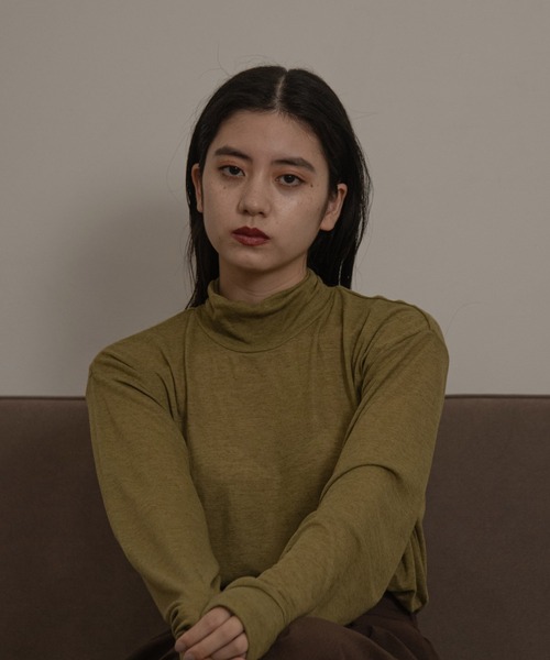 lawgy（ラウジー）の「mix sheer high neck knit（ニット/セーター・レディース・ブラウン/グリーン/アイボリー/ベージュ/ラベンダー・FREE）」の21枚目の写真