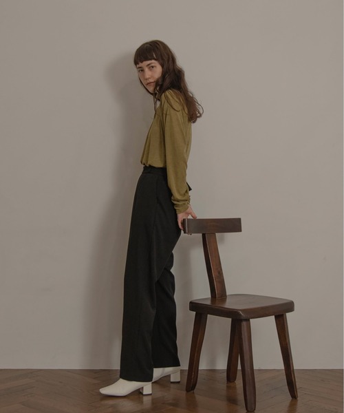 lawgy（ラウジー）の「mix sheer high neck knit（ニット/セーター・レディース・ブラウン/グリーン/アイボリー/ベージュ/ラベンダー・FREE）」の10枚目の写真