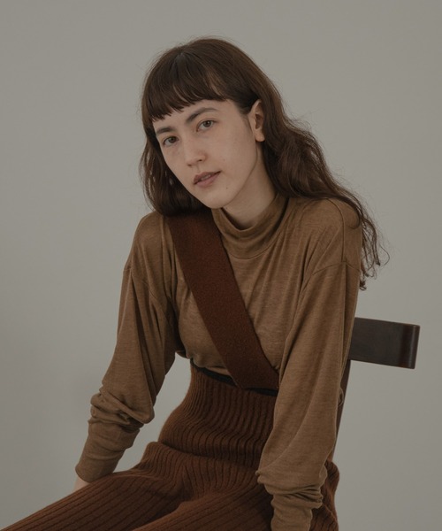 lawgy（ラウジー）の「mix sheer high neck knit（ニット/セーター・レディース・ブラウン/グリーン/アイボリー/ベージュ/ラベンダー・FREE）」の15枚目の写真