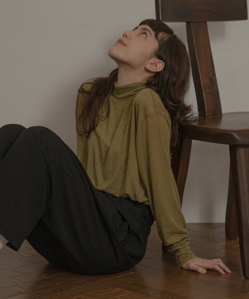 lawgy（ラウジー）の「mix sheer high neck knit（ニット/セーター・レディース・ブラウン/グリーン/アイボリー/ベージュ/ラベンダー・FREE）」の20枚目の写真