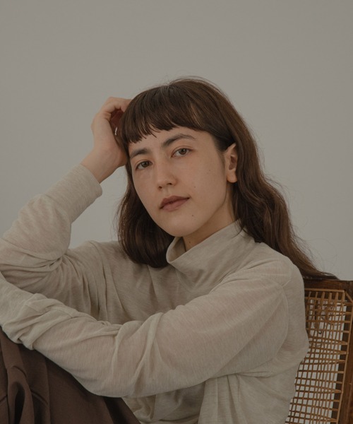 lawgy（ラウジー）の「mix sheer high neck knit（ニット/セーター・レディース・ブラウン/グリーン/アイボリー/ベージュ/ラベンダー・FREE）」の13枚目の写真