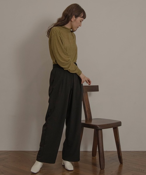 lawgy（ラウジー）の「mix sheer high neck knit（ニット/セーター・レディース・ブラウン/グリーン/アイボリー/ベージュ/ラベンダー・FREE）」の18枚目の写真