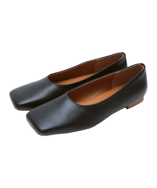 titivate（ティティベイト）の「ﾜｲﾄﾞｽｸｴｱﾄｩﾌﾗｯﾄﾊﾟﾝﾌﾟｽ（パンプス・レディース・イエロー/ブラウン/オリーブ/ブラック・S/M/L/LL）」の2枚目の写真