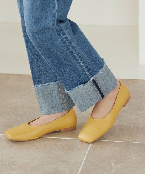 titivate（ティティベイト）の「ﾜｲﾄﾞｽｸｴｱﾄｩﾌﾗｯﾄﾊﾟﾝﾌﾟｽ（パンプス・レディース・イエロー/ブラウン/オリーブ/ブラック・S/M/L/LL）」の10枚目の写真