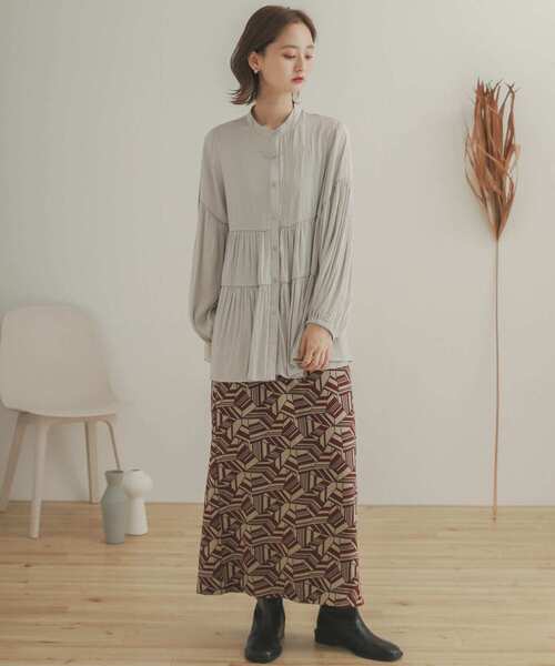 SENSE OF PLACE by URBAN RESEARCH（センスオブプレイスバイアーバンリサーチ）の「ティアードチュニックブラウス（シャツ/ブラウス・レディース・ライトベージュ/カーキ/ブラック/ラベンダー・ONE）」の11枚目の写真