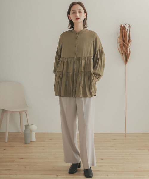SENSE OF PLACE by URBAN RESEARCH（センスオブプレイスバイアーバンリサーチ）の「ティアードチュニックブラウス（シャツ/ブラウス・レディース・ライトベージュ/カーキ/ブラック/ラベンダー・ONE）」の17枚目の写真