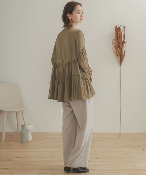 SENSE OF PLACE by URBAN RESEARCH（センスオブプレイスバイアーバンリサーチ）の「ティアードチュニックブラウス（シャツ/ブラウス・レディース・ライトベージュ/カーキ/ブラック/ラベンダー・ONE）」の20枚目の写真