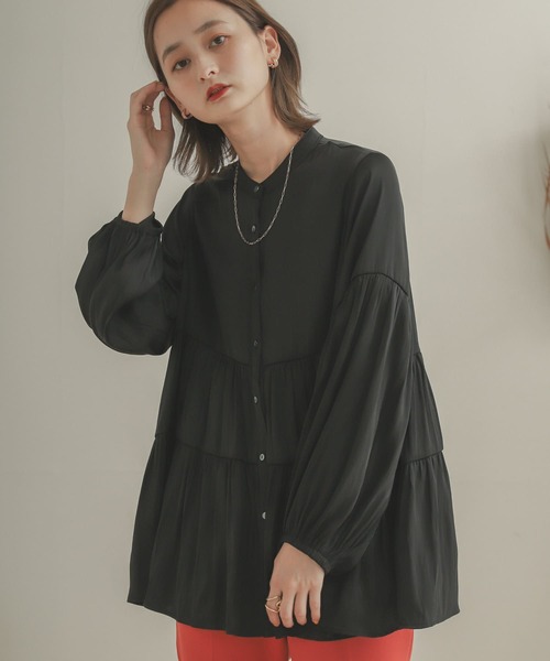 SENSE OF PLACE by URBAN RESEARCH（センスオブプレイスバイアーバンリサーチ）の「ティアードチュニックブラウス（シャツ/ブラウス・レディース・ライトベージュ/カーキ/ブラック/ラベンダー・ONE）」の21枚目の写真