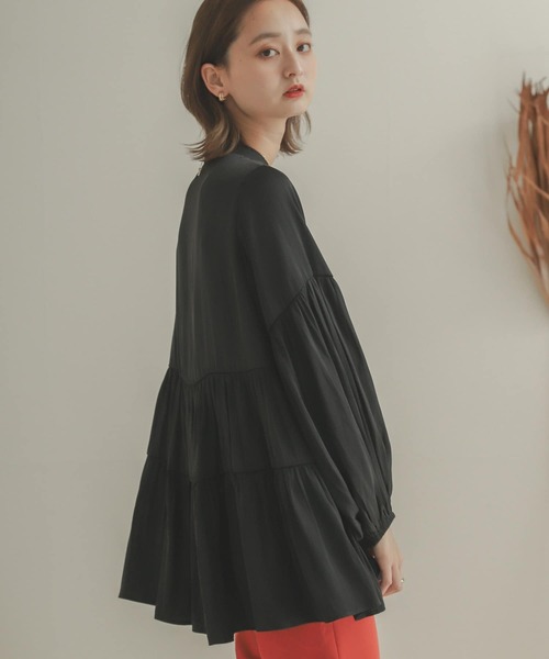 SENSE OF PLACE by URBAN RESEARCH（センスオブプレイスバイアーバンリサーチ）の「ティアードチュニックブラウス（シャツ/ブラウス・レディース・ライトベージュ/カーキ/ブラック/ラベンダー・ONE）」の22枚目の写真