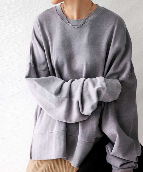 ピグメント裏毛プルオーバー（Tシャツ/カットソー）｜antiqua