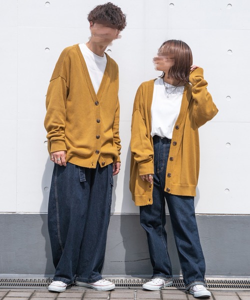 PairPair(ペアペア)の「ベーシックニットカーディガン(ユニセックス)(カーディガン/ボレロ・レディース・ブラック/ライトカーキ/ブラウン/グレイッシュブルー/マスタード・FREE)」の5枚目の写真