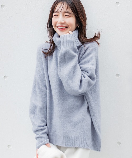 coca（coca）（コカ）の「＼新色登場／ヤク風ふんわりオフタートル（ニット/セーター・レディース・チャコールグレー/ベージュ/イエロー/ブルー/グレー/ブラック/ライトブルー・M/L）」の5枚目の写真