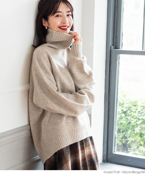 coca（coca）（コカ）の「＼新色登場／ヤク風ふんわりオフタートル（ニット/セーター・レディース・チャコールグレー/ベージュ/イエロー/ブルー/グレー/ブラック/ライトブルー・M/L）」の15枚目の写真