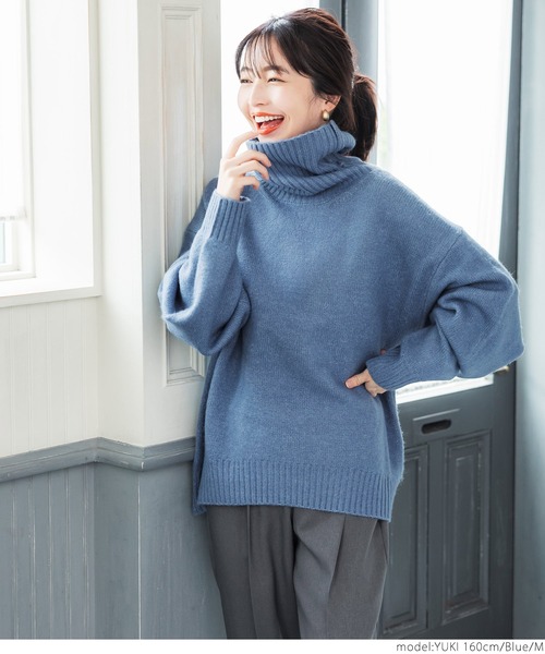 coca（coca）（コカ）の「＼新色登場／ヤク風ふんわりオフタートル（ニット/セーター・レディース・チャコールグレー/ベージュ/イエロー/ブルー/グレー/ブラック/ライトブルー・M/L）」の20枚目の写真