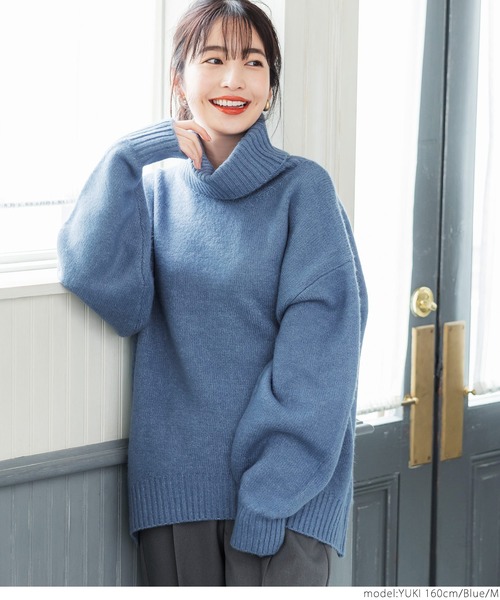 coca（coca）（コカ）の「＼新色登場／ヤク風ふんわりオフタートル（ニット/セーター・レディース・チャコールグレー/ベージュ/イエロー/ブルー/グレー/ブラック/ライトブルー・M/L）」の22枚目の写真