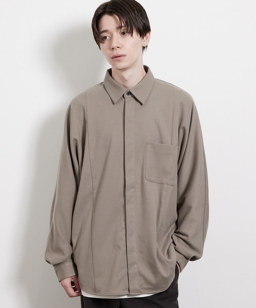 JUNRED(ジュンレッド)の「ストレッチソフトビエラドルマンシャツ(シャツ/ブラウス・メンズ・オフホワイト/グレー系その他/ブラウン系その他2・S/M/L)」の1枚目の写真
