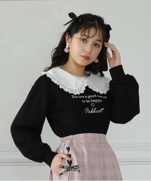 PINKHUNT（ピンクハント）の「PINKHUNT ビッグカラートレーナー 5962K #IG（スウェット・キッズ・ベージュ/ホワイト/ブラック・150cm/130cm/140cm/160cm/120cm）」の2枚目の写真