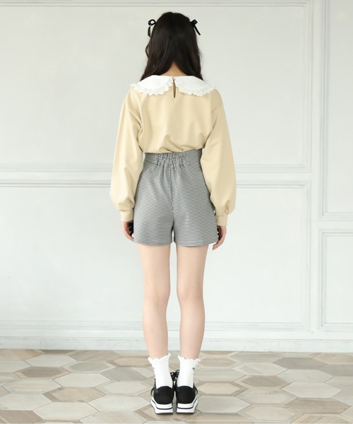 PINKHUNT（ピンクハント）の「PINKHUNT ビッグカラートレーナー 5962K #IG（スウェット・キッズ・ベージュ/ホワイト/ブラック・150cm/130cm/140cm/160cm/120cm）」の6枚目の写真