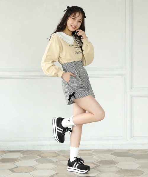 PINKHUNT（ピンクハント）の「PINKHUNT ビッグカラートレーナー 5962K #IG（スウェット・キッズ・ベージュ/ホワイト/ブラック・150cm/130cm/140cm/160cm/120cm）」の7枚目の写真