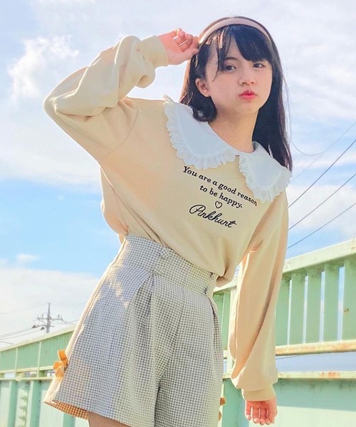 PINKHUNT（ピンクハント）の「PINKHUNT ビッグカラートレーナー 5962K #IG（スウェット・キッズ・ベージュ/ホワイト/ブラック・150cm/130cm/140cm/160cm/120cm）」の16枚目の写真