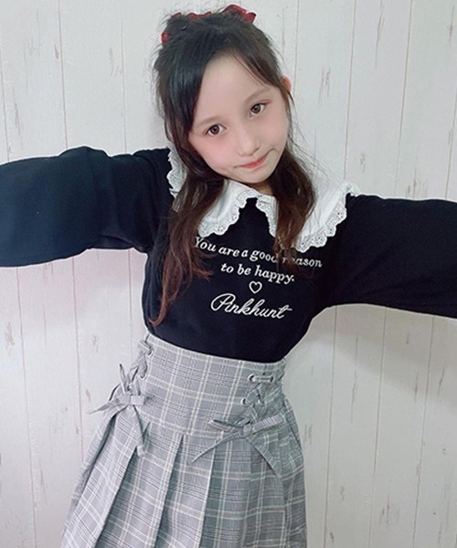 PINKHUNT（ピンクハント）の「PINKHUNT ビッグカラートレーナー 5962K #IG（スウェット・キッズ・ベージュ/ホワイト/ブラック・150cm/130cm/140cm/160cm/120cm）」の17枚目の写真