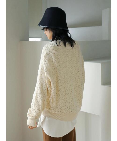 AMERICAN HOLIC（アメリカンホリック）の「Vネックテープヤーンニットプルオーバー（ニット/セーター・レディース・アイボリー/モカ・M/L）」の11枚目の写真